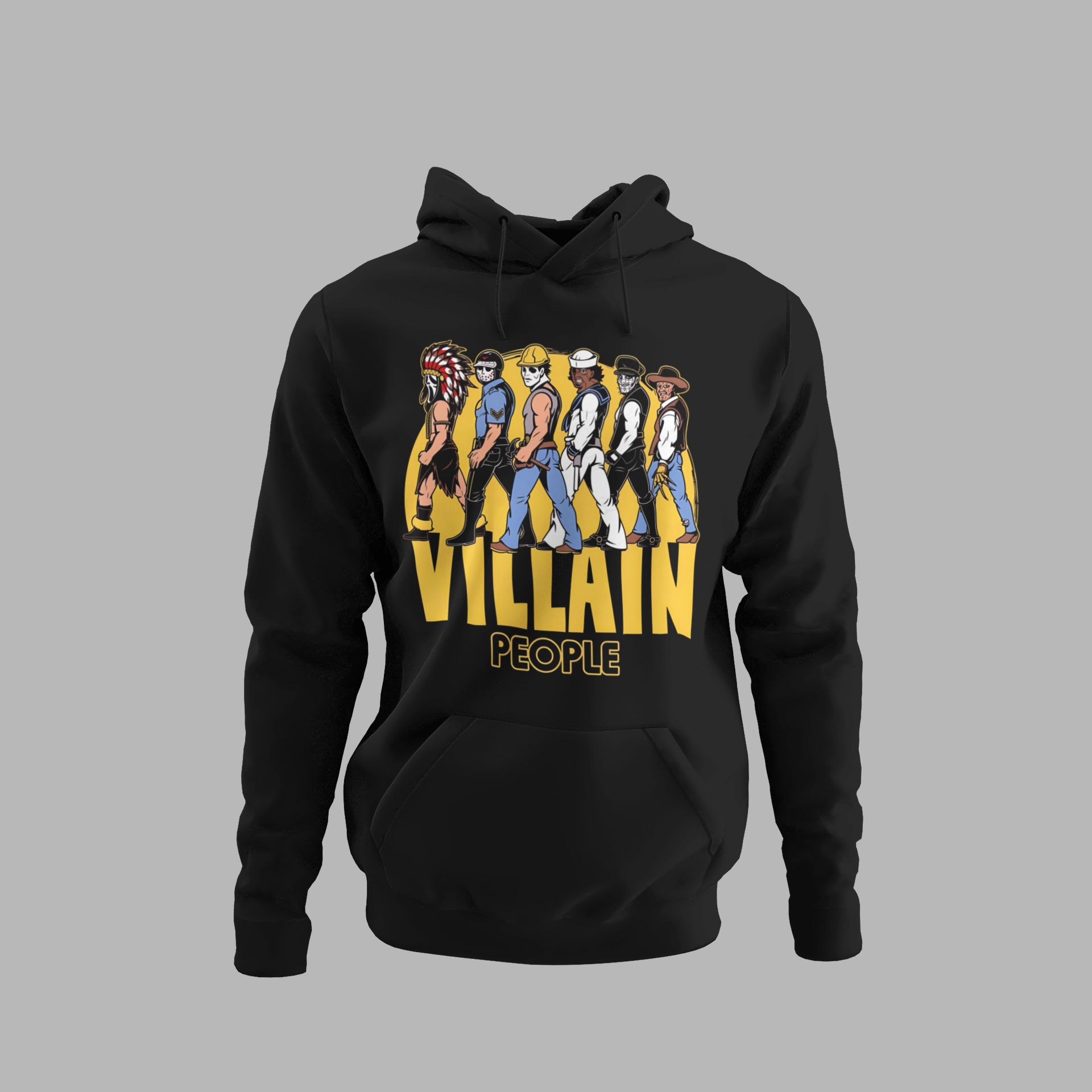 Villain People Horror Movie Characters Sweatshirts & Hoodies In Black Or White — back view thumbnail