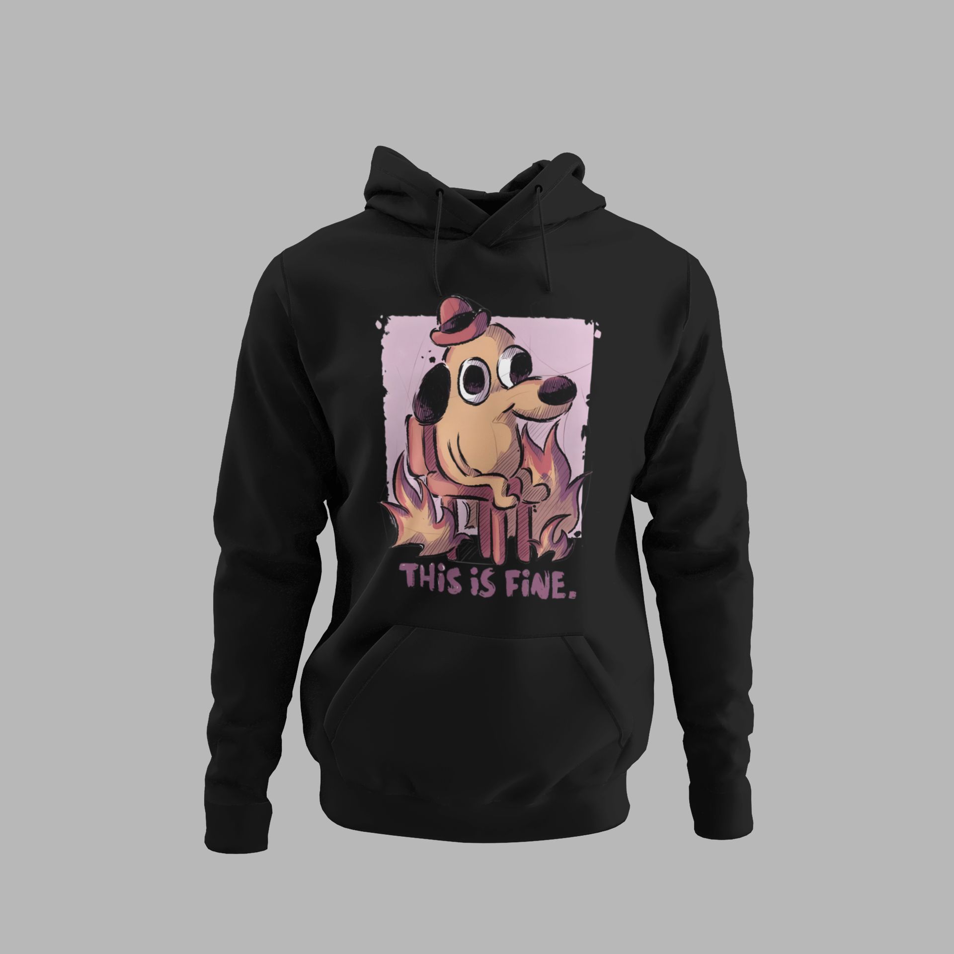 This Is Fine Meme Graphic Sweatshirt/Hoodie/T-Shirt — front view