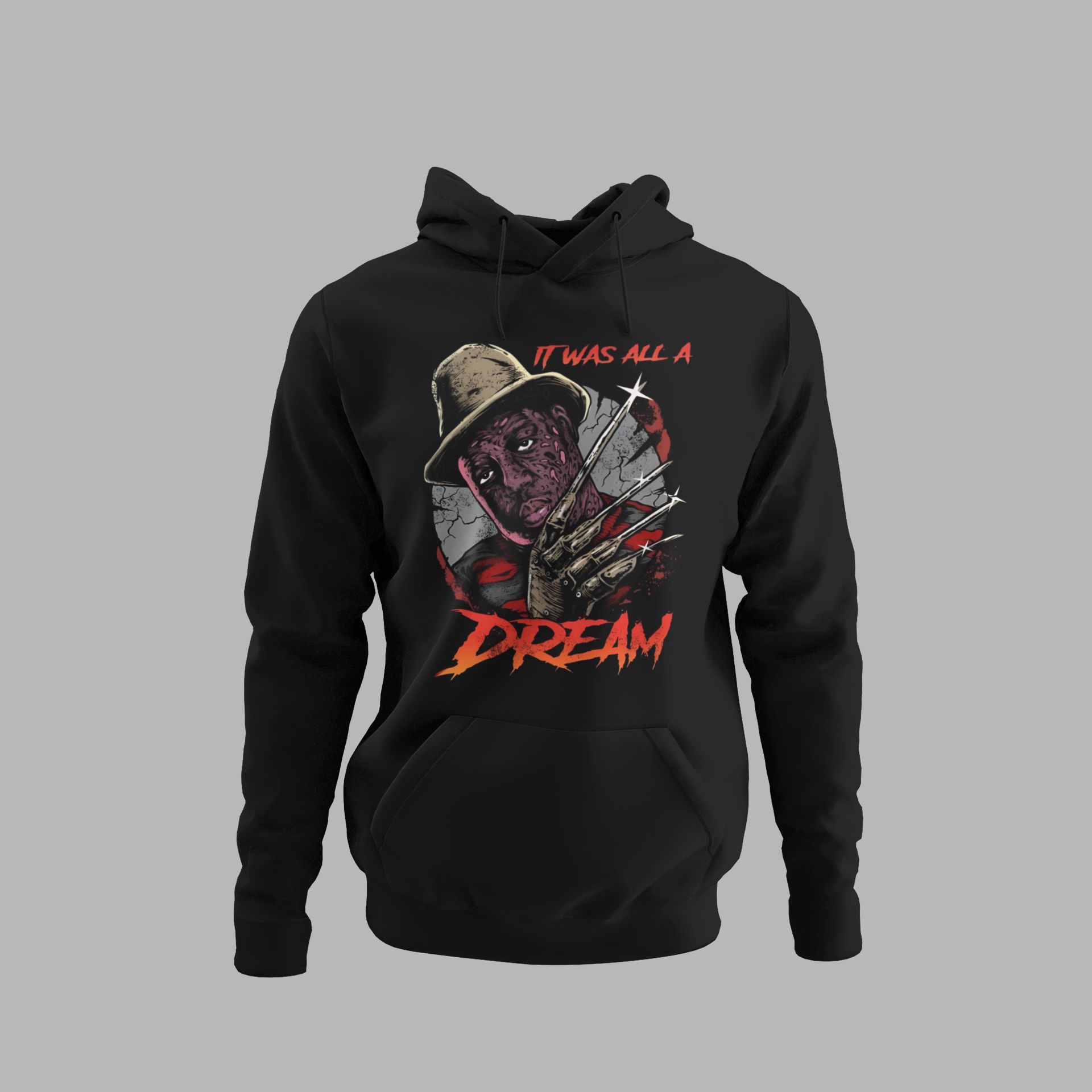 It Was All A Dream Freddy Krueger Biggie Horror Sweatshirt/Hoodie/T-Shirt — back view thumbnail