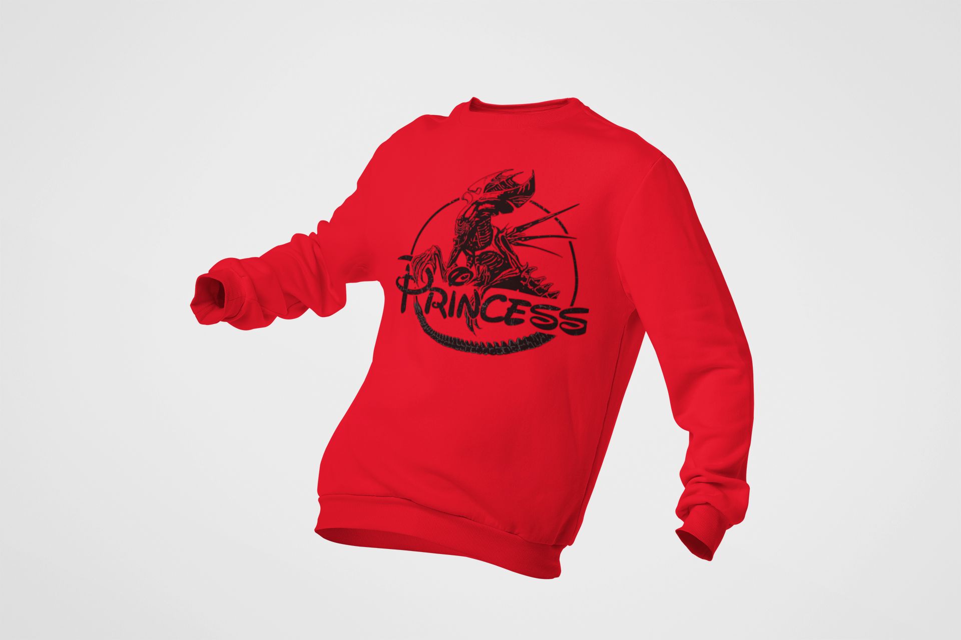 Alien Princess Graphic Sweatshirt / Hoodie / T-Shirt Unisex Fit Cotton Blend Available In Multiple Colors — back view thumbnail