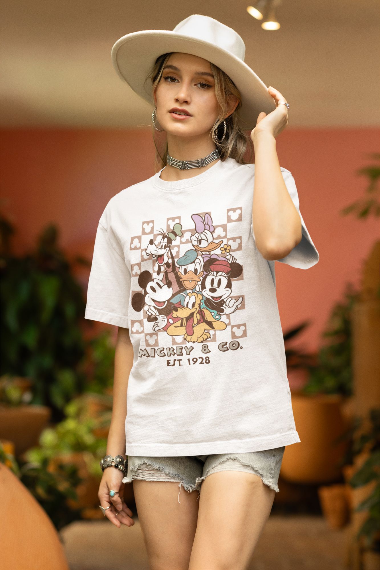Mickey & Co. Graphic T-Shirt EJT 1928 Unisex Fit Available In Multiple Colors 100% Cotton Disney-Inspired Design — back view thumbnail