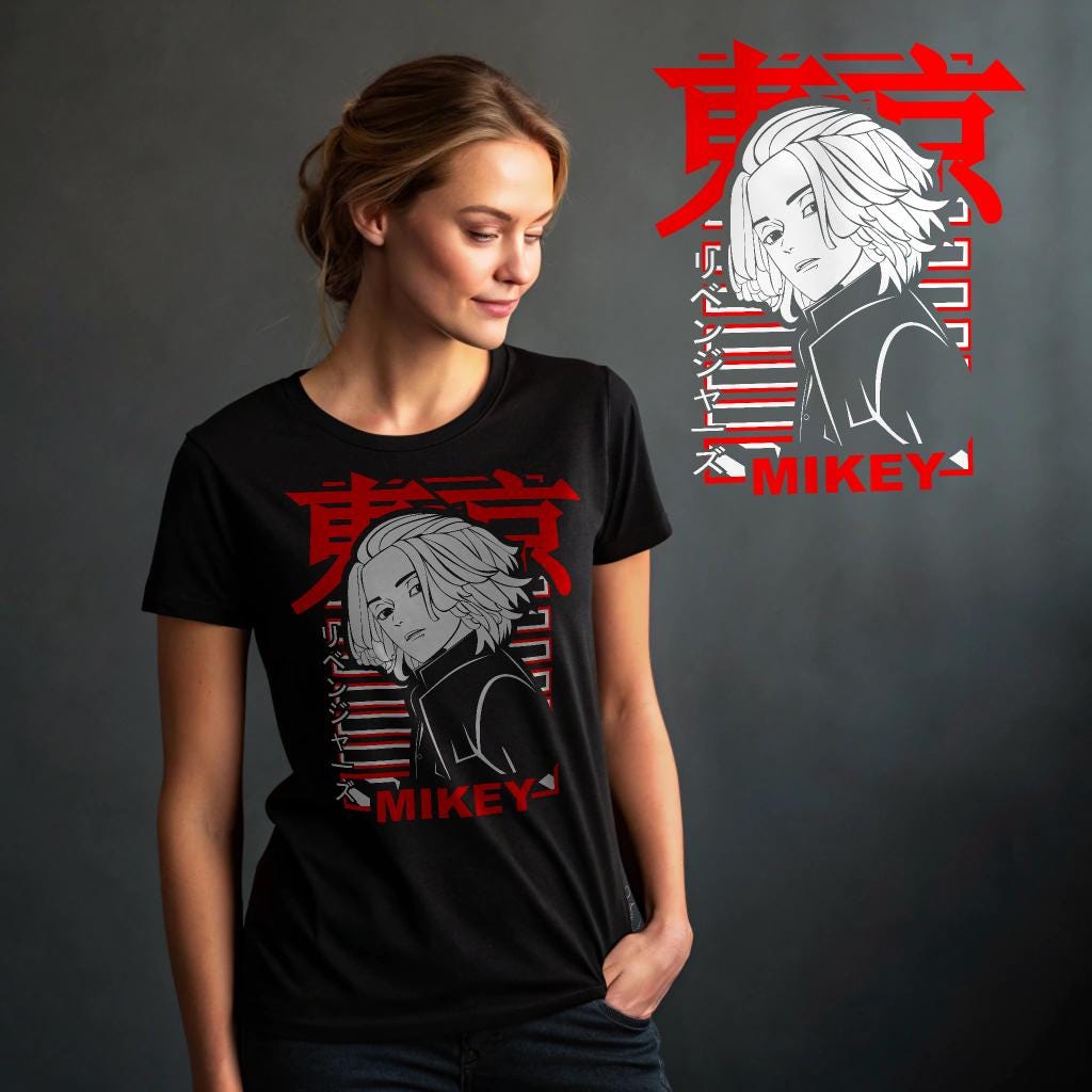Tokyo Revengers Mikey T-Shirt - Anime Graphic Tee for Fans - Unisex Black Shirt — back view thumbnail