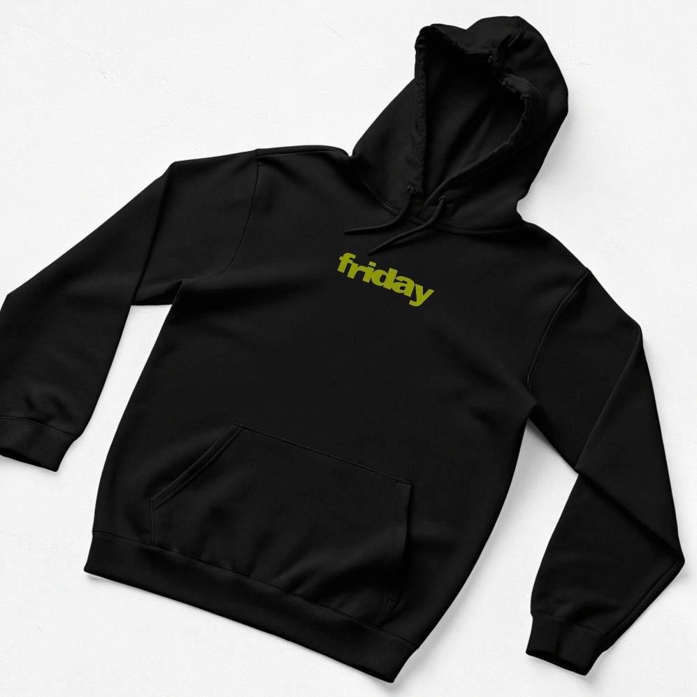 "Friday" Movie Hoodie Unisex S-4XL Black Pullover — back view thumbnail