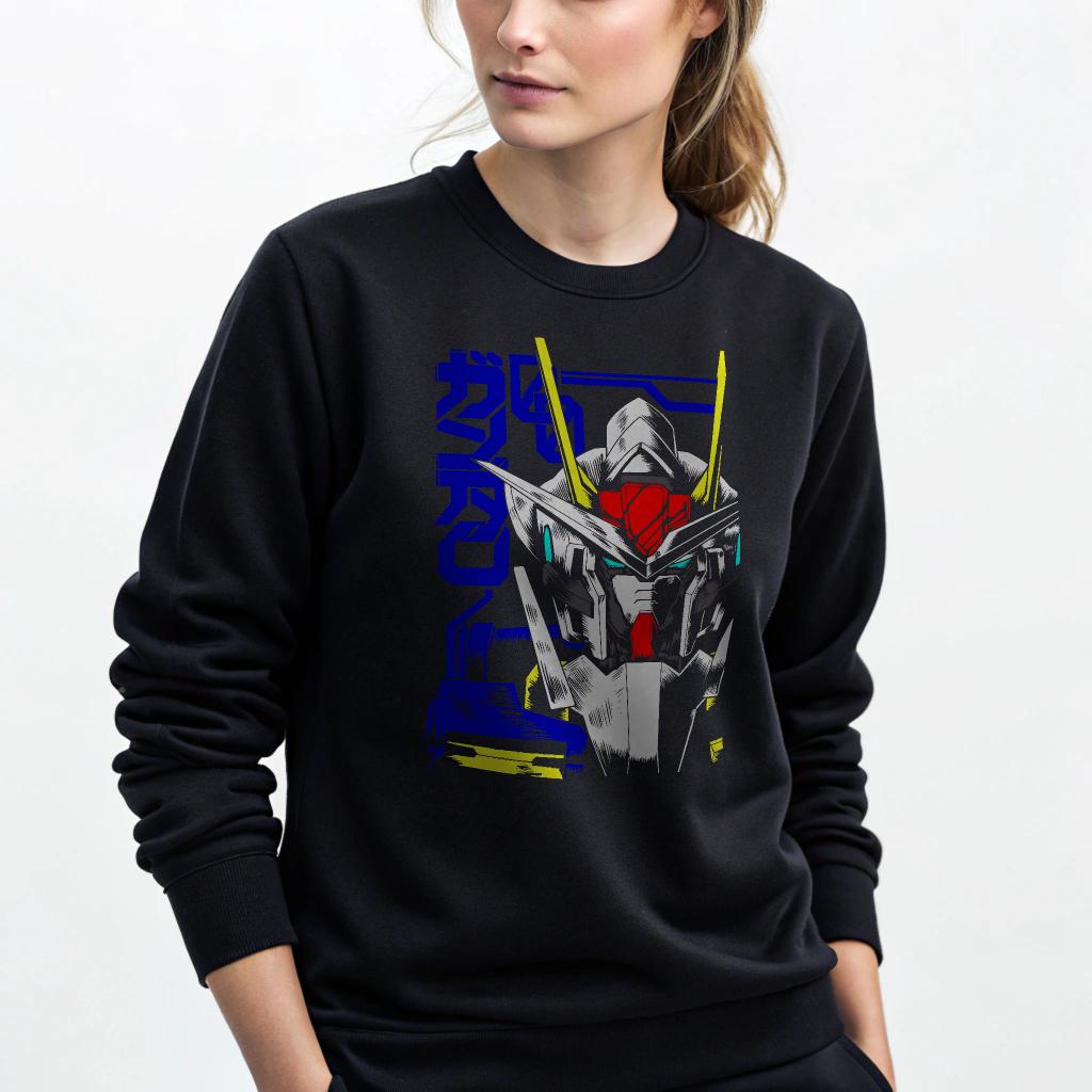 Gundam Mecha Crewneck - Anime Robot Graphic Sweatshirt, Unisex, Sizes S-4XL — back view thumbnail