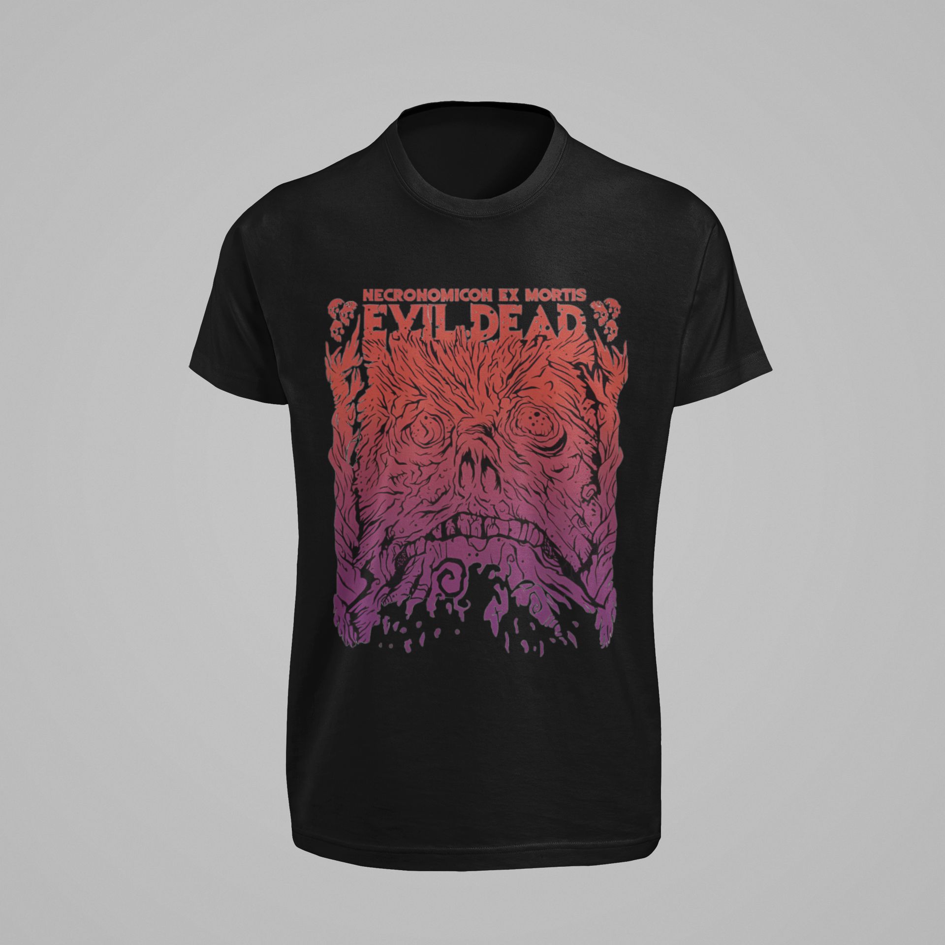 Evil Dead Necronomicon Ex-Mortis Graphic Apparel - Sweatshirt Hoodie & T-Shirt Options - Unisex Black — front view