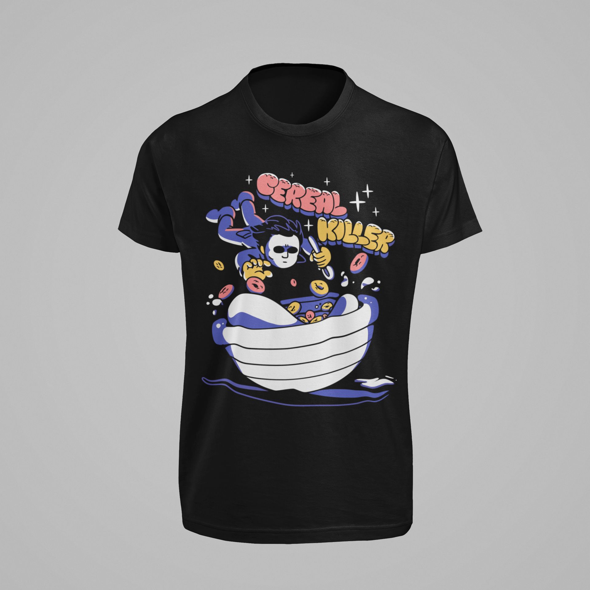Cereal Killer Graphic Sweatshirt & Hoodie Collection - Black Cotton Blend - Fun & Quirky Design — front view