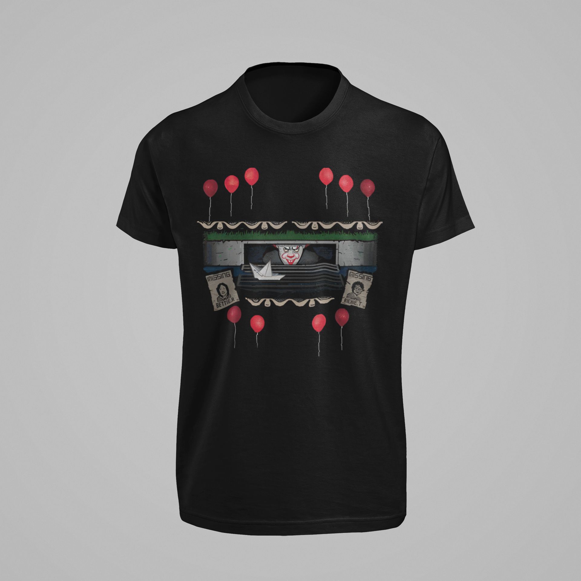 Creepy Pennywise Balloon Print Sweatshirt Hoodie Or T-Shirt — front view