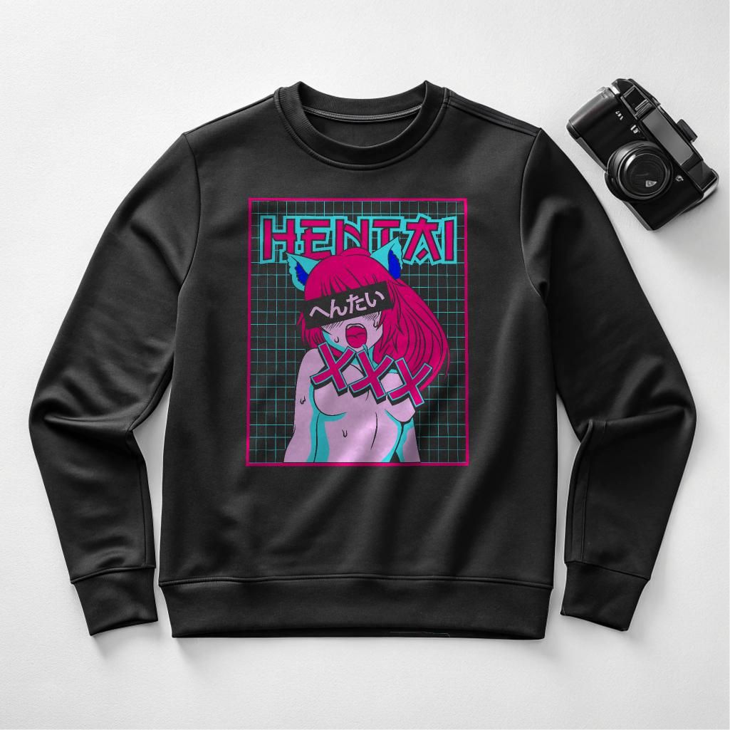 Hentai Aesthetic Crewneck - Vaporwave Anime Sweatshirt, Unisex, Sizes S-4XL